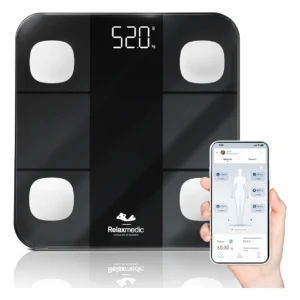 Relaxmedic balança digital corporal bioimpedancia aplicativo bluetooth